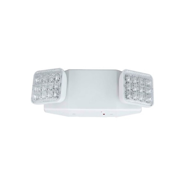 Hubbell Lighting Compass Lighting LED Emergency Light w/Remote Cap, Square Heads, White, Damp location CU2RCSQ - main